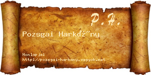 Pozsgai Harkány névjegykártya